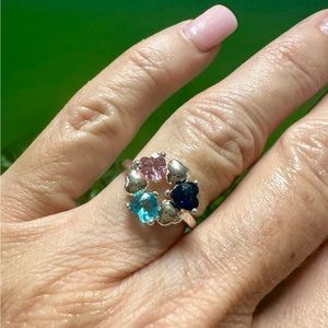 Topaz stones tri color ring